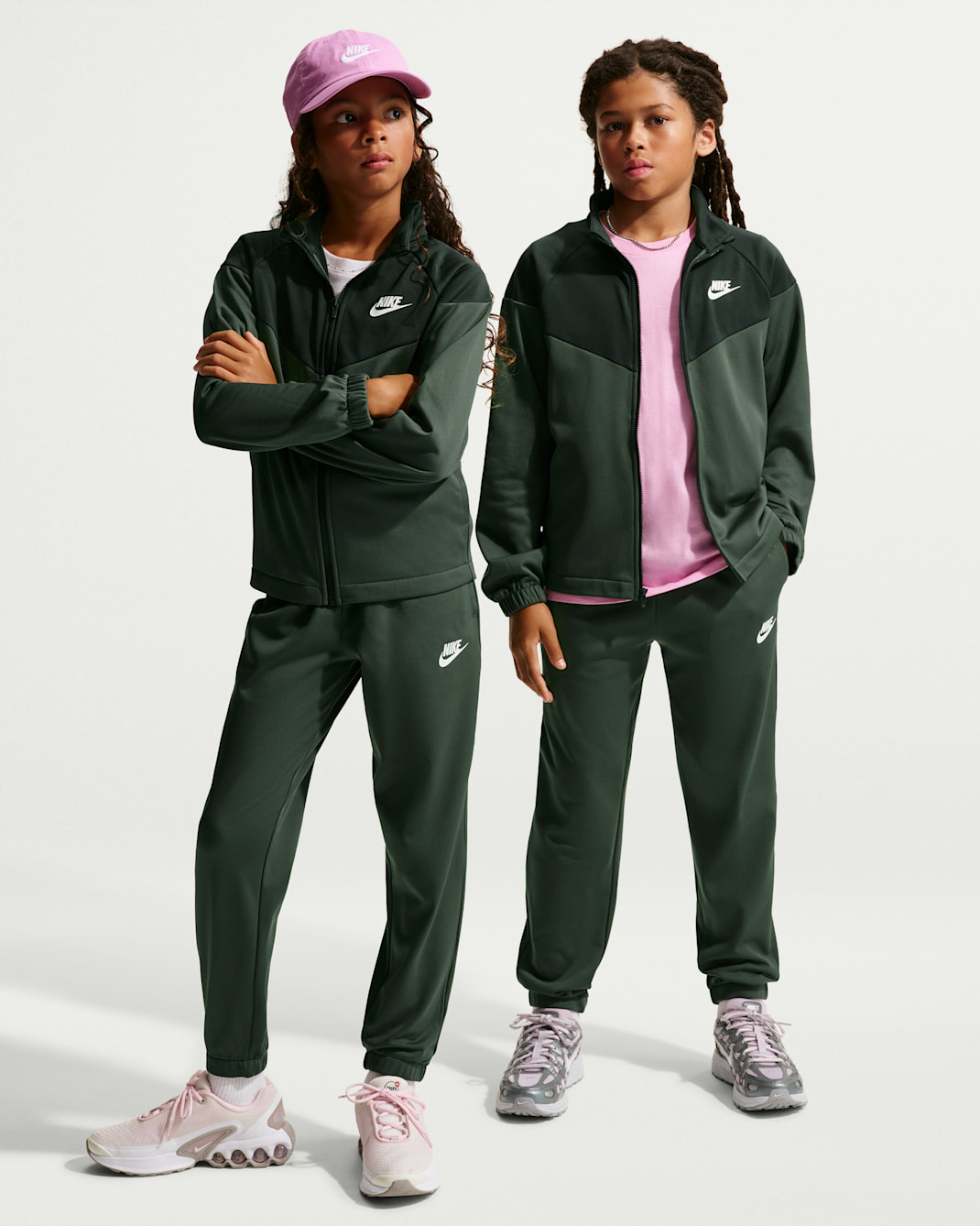 Nike Sportswear Big Kids' Dri-FIT Tracksuit - Camo Green/Black Spruce/White