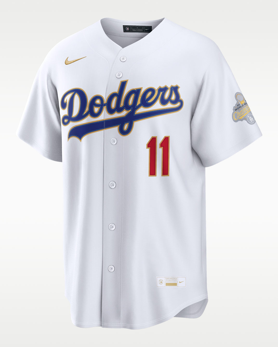 Roki Sasaki Los Angeles Dodgers 2025 World Series Champion Gold Series Men's Nike MLB Stadium Jersey - White