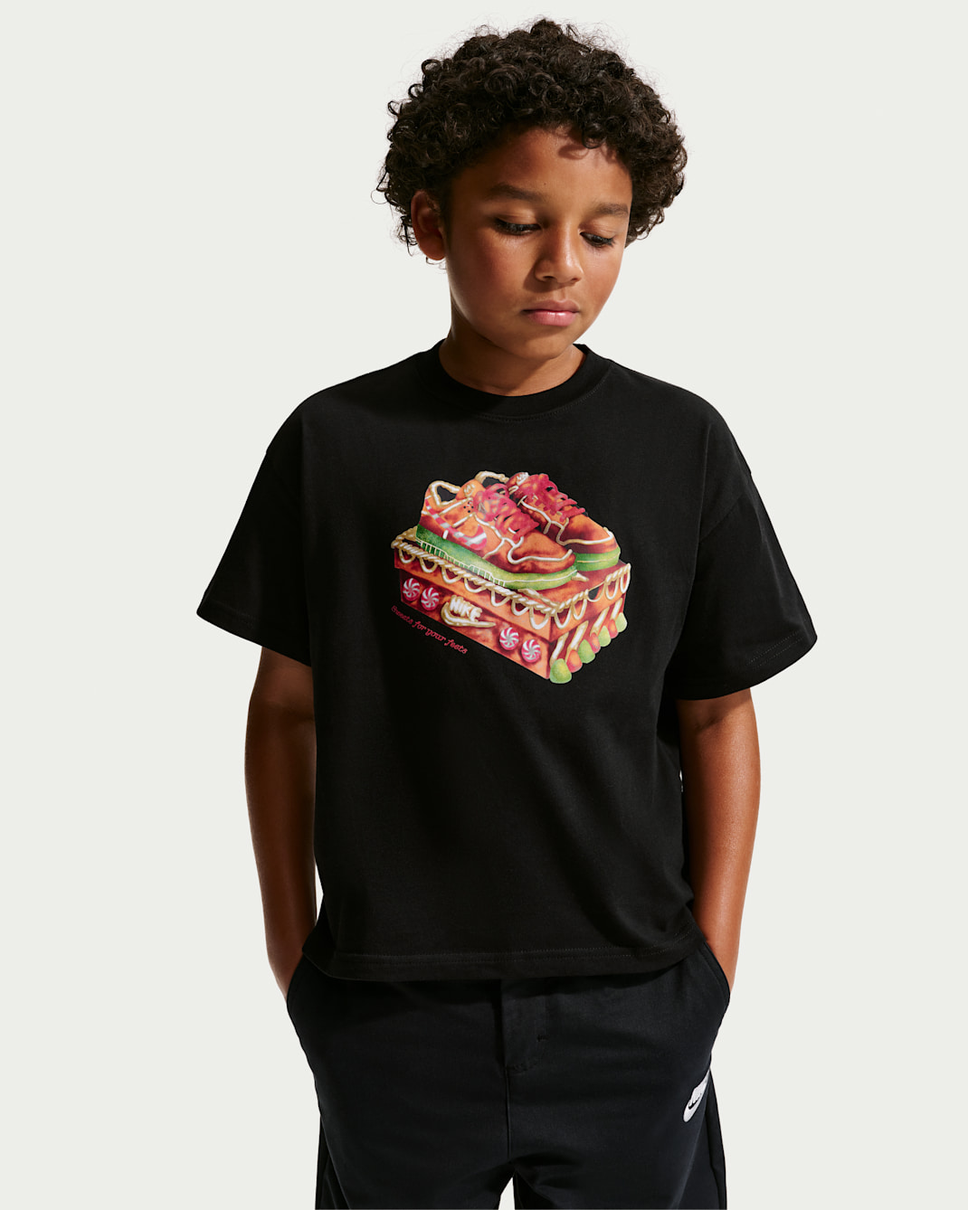 Playera para niños talla grande Nike Sportswear - Negro