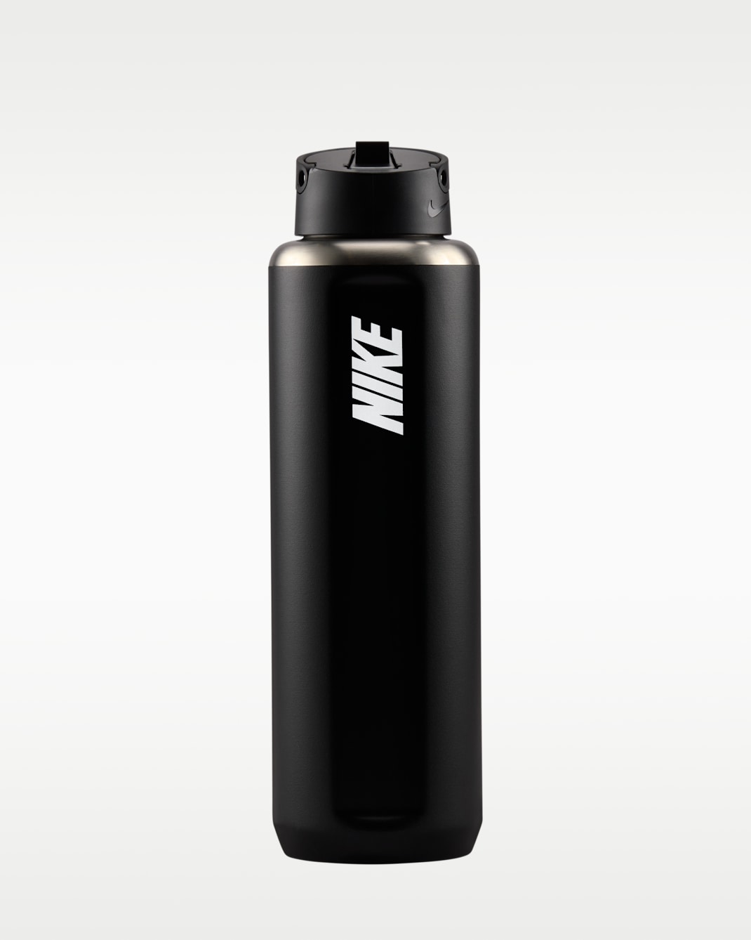 Botella de acero inoxidable con popote (946 ml) Nike Recharge - Negro/Negro/Blanco