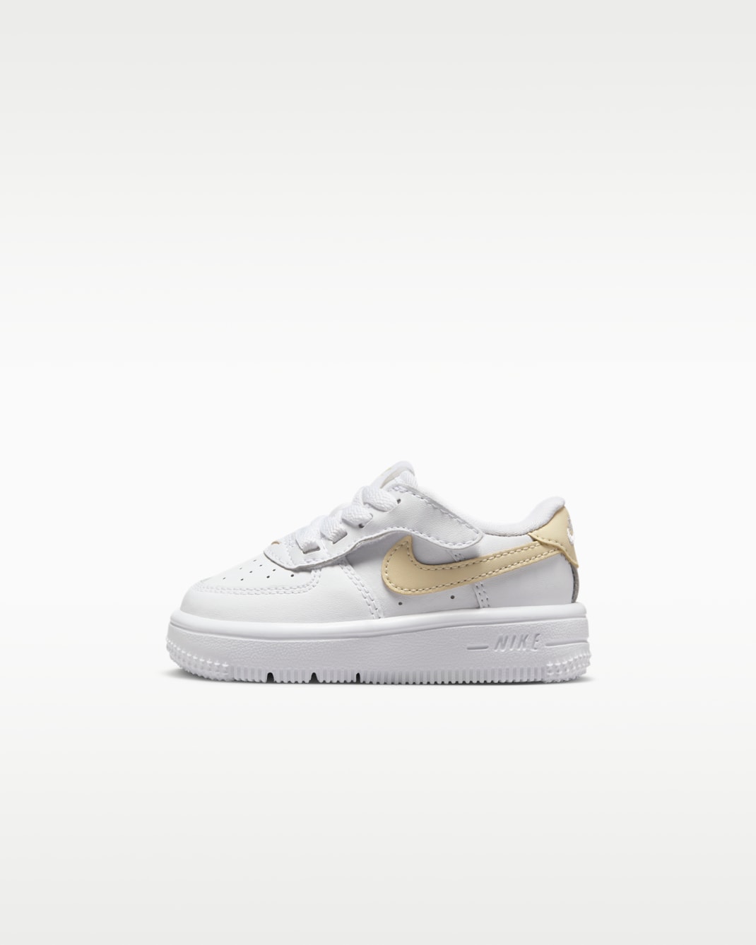 Nike Force 1 Low EasyOn Baby/Toddler Shoes - White/White/Light Khaki
