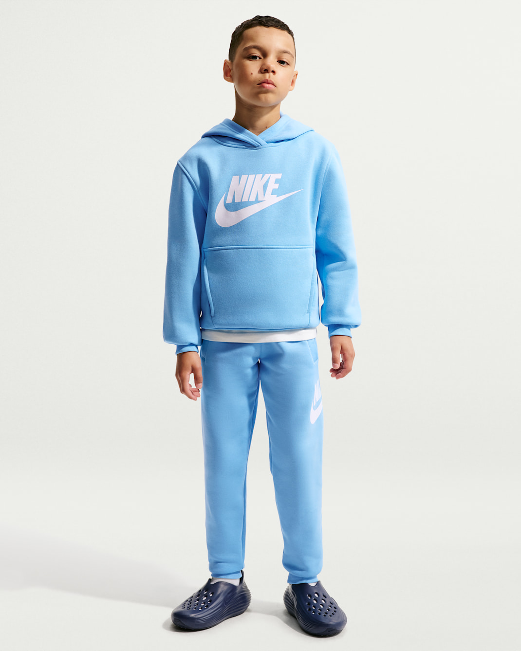 Joggers para niños talla grande Nike Club Fleece - Azul fútbol/Blanco