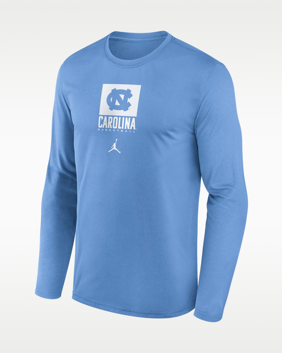North Carolina Courtside Men's Jordan Brand Dri-FIT College Long-Sleeve T-Shirt - Light Blue