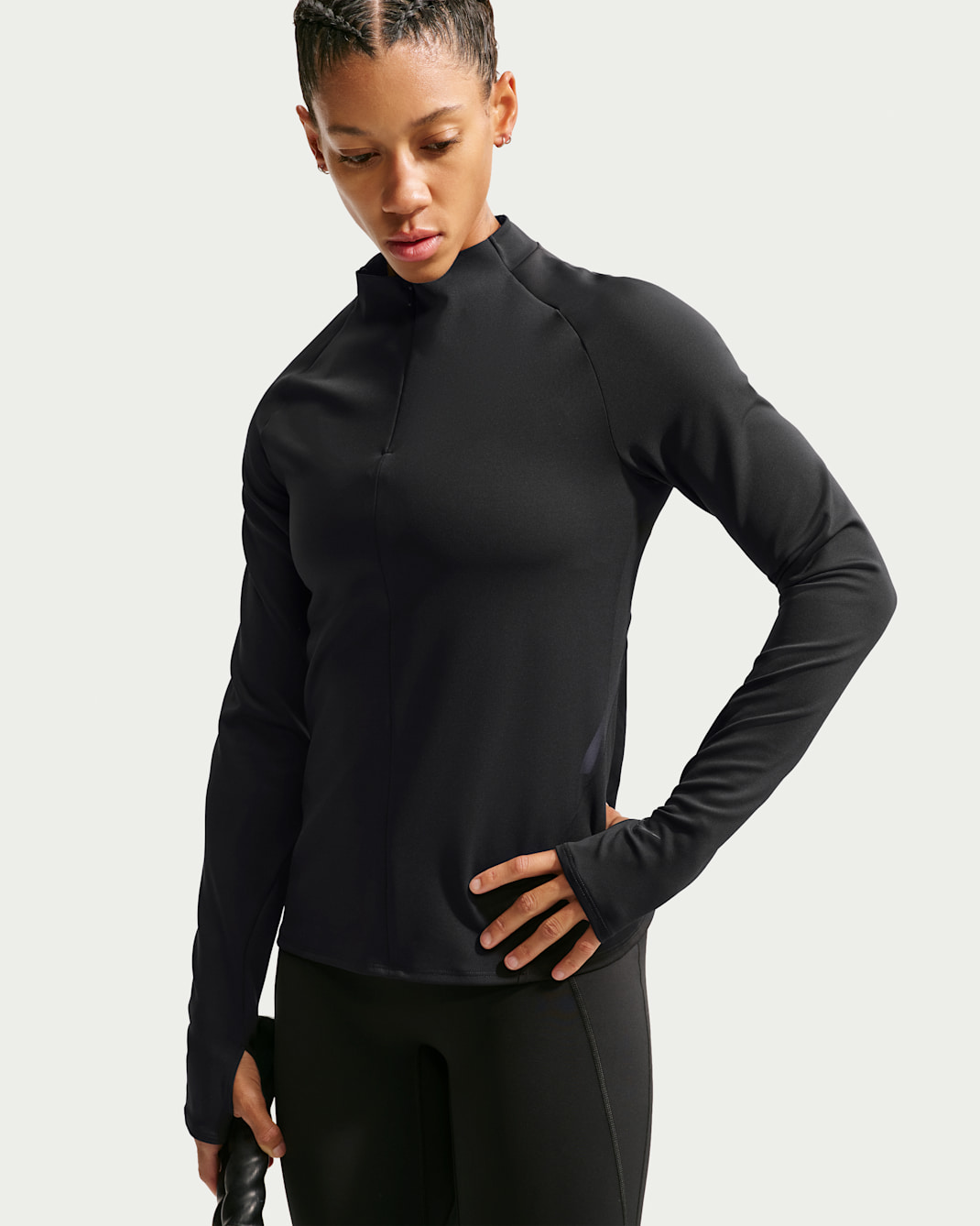 Nike Universa Women's 1/4-Zip Long-Sleeve Top - Black/Anthracite/Dark Smoke Grey