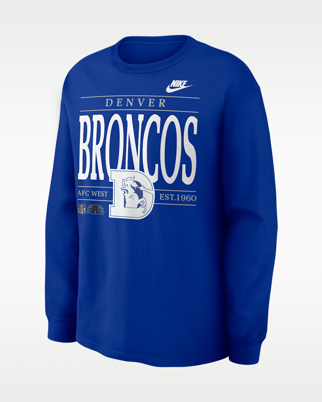 Denver Broncos Rewind Max90 Men's Nike NFL Long-Sleeve T-Shirt - Royal