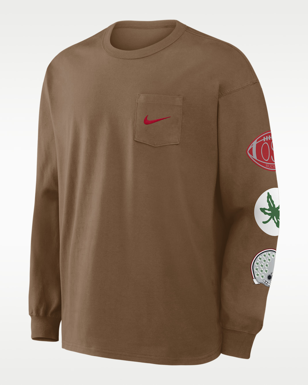 Ohio State Academic Max90 Pocket Men's Nike College Long-Sleeve T-Shirt - Brown
