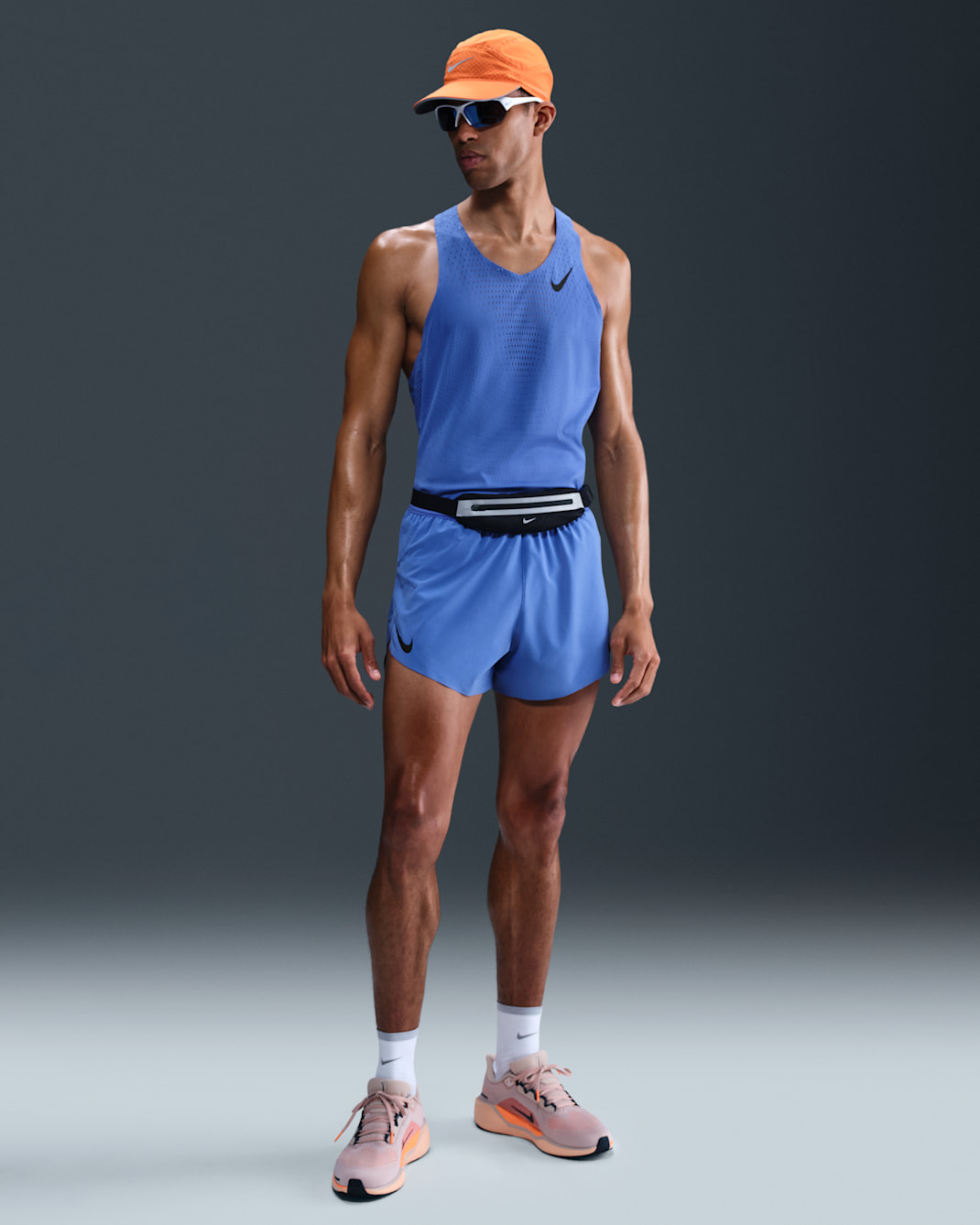 Shorts de correr Dri-FIT ADV de 10 cm con forro de ropa interior para hombre Nike AeroSwift - Azul cometa/Negro