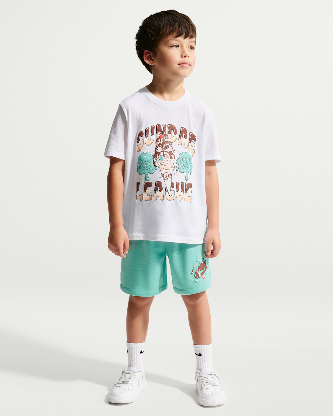 Nike Sportswear Little Kids' Sundae League 2-Piece Shorts Set - Bleached Turquoise
