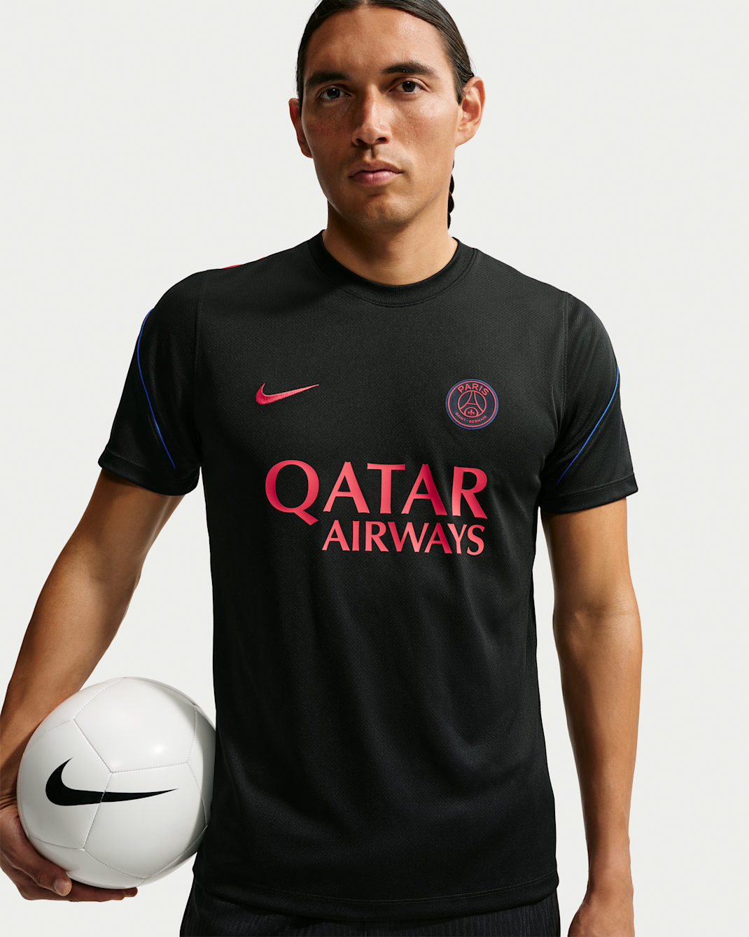 Paris Saint-Germain Strike Men's Nike Football Dri-FIT Short-Sleeve Top - Black/Hyper Royal/Global Red/Global Red