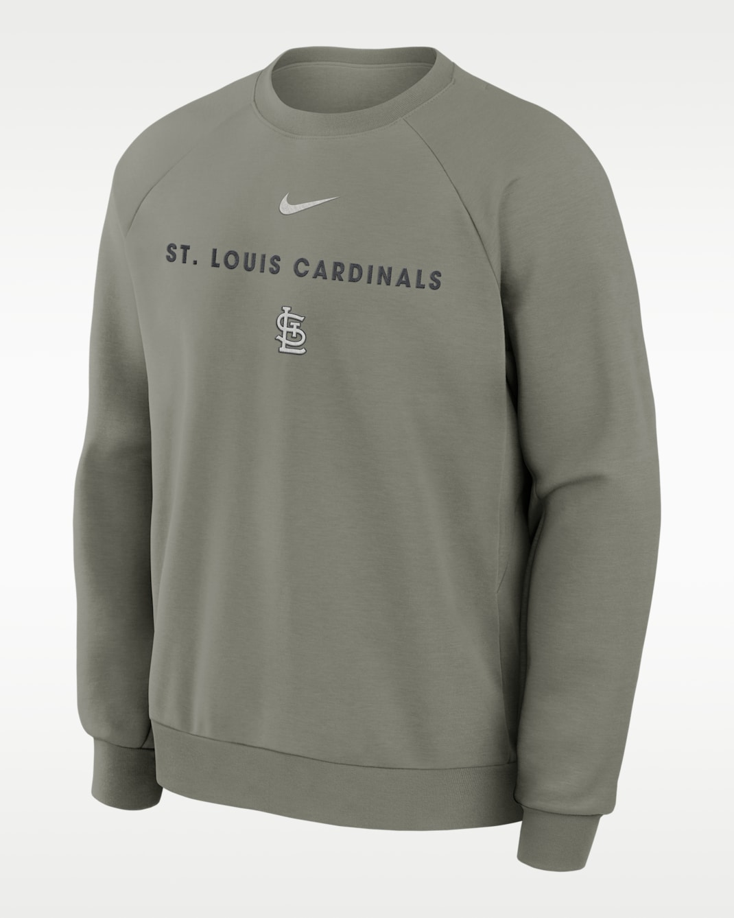 St. Louis Cardinals Primary Men's Nike Dri-FIT MLB Pullover Crew - Grey