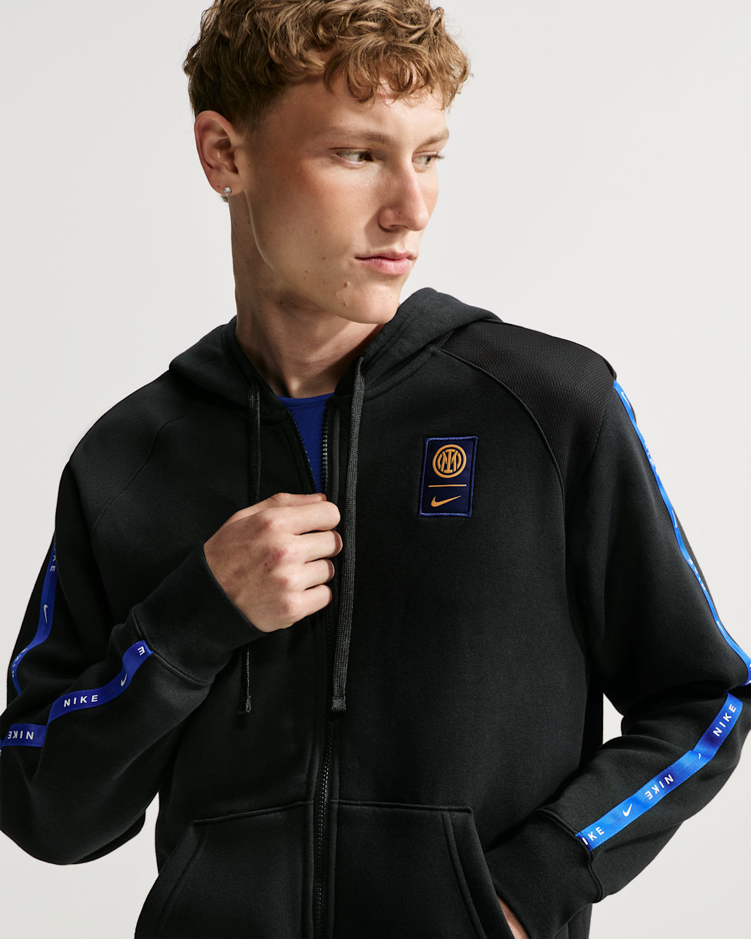 Inter Milan City Side Men's Nike Soccer Full-Zip Fleece Hoodie