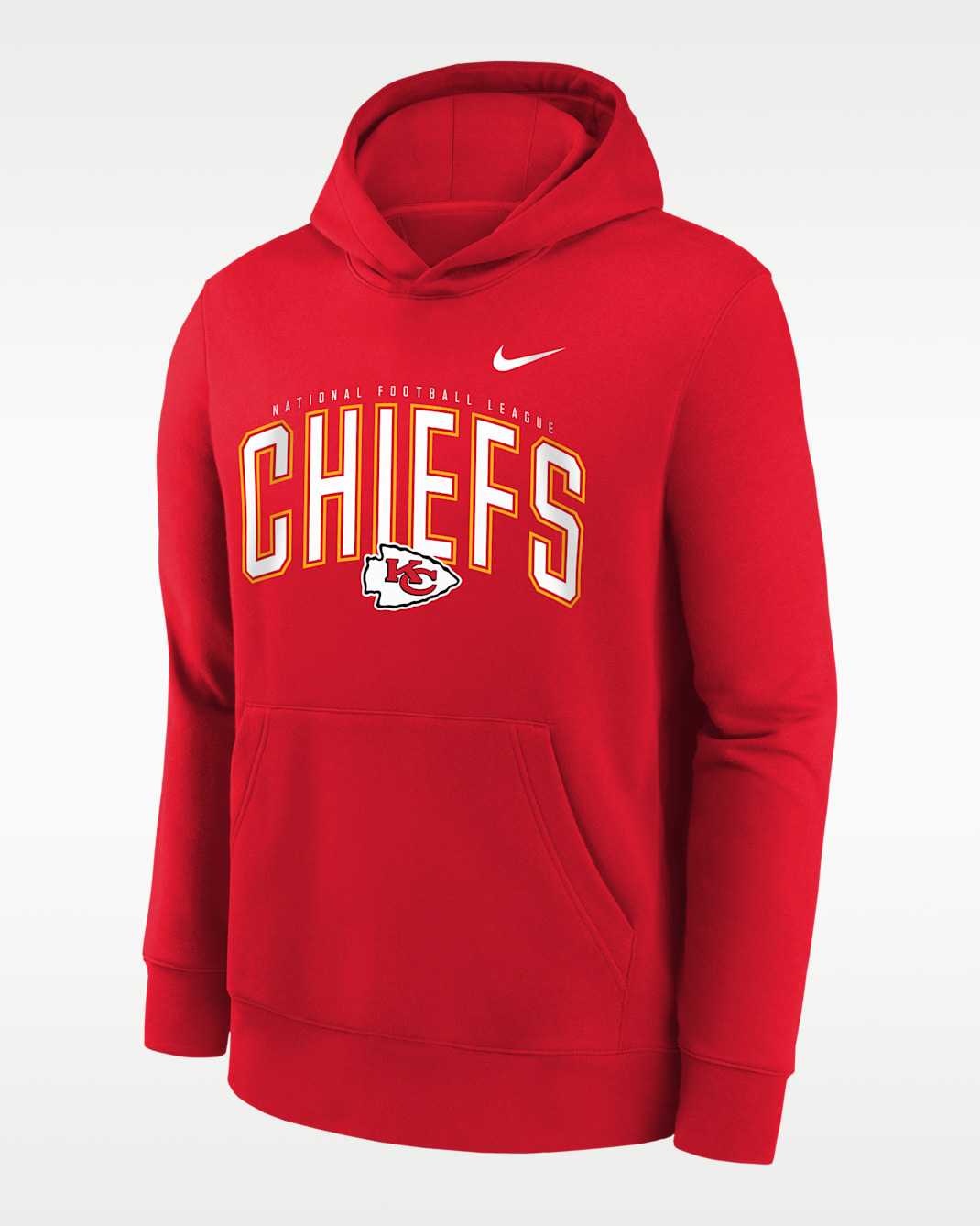 Kansas City Chiefs Essentials Club Logo Arch Big Kids' Nike NFL Pullover Crew - Red