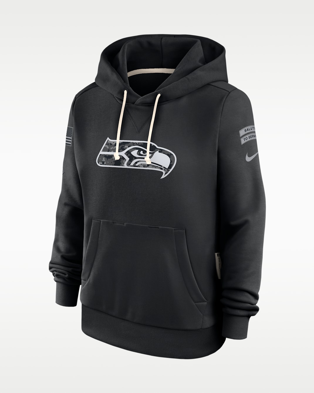 Seattle Seahawks Salute to Service Sideline Women's Nike Dri-FIT NFL Pullover Hoodie - Black