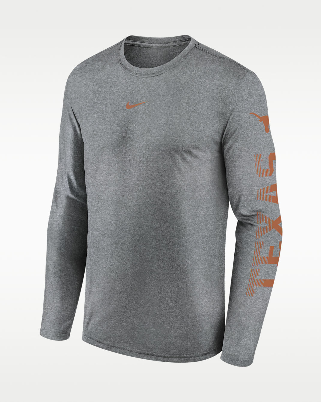 Texas Primetime Stack Legend Men's Nike Dri-FIT College Long-Sleeve T-Shirt - Grey Heather