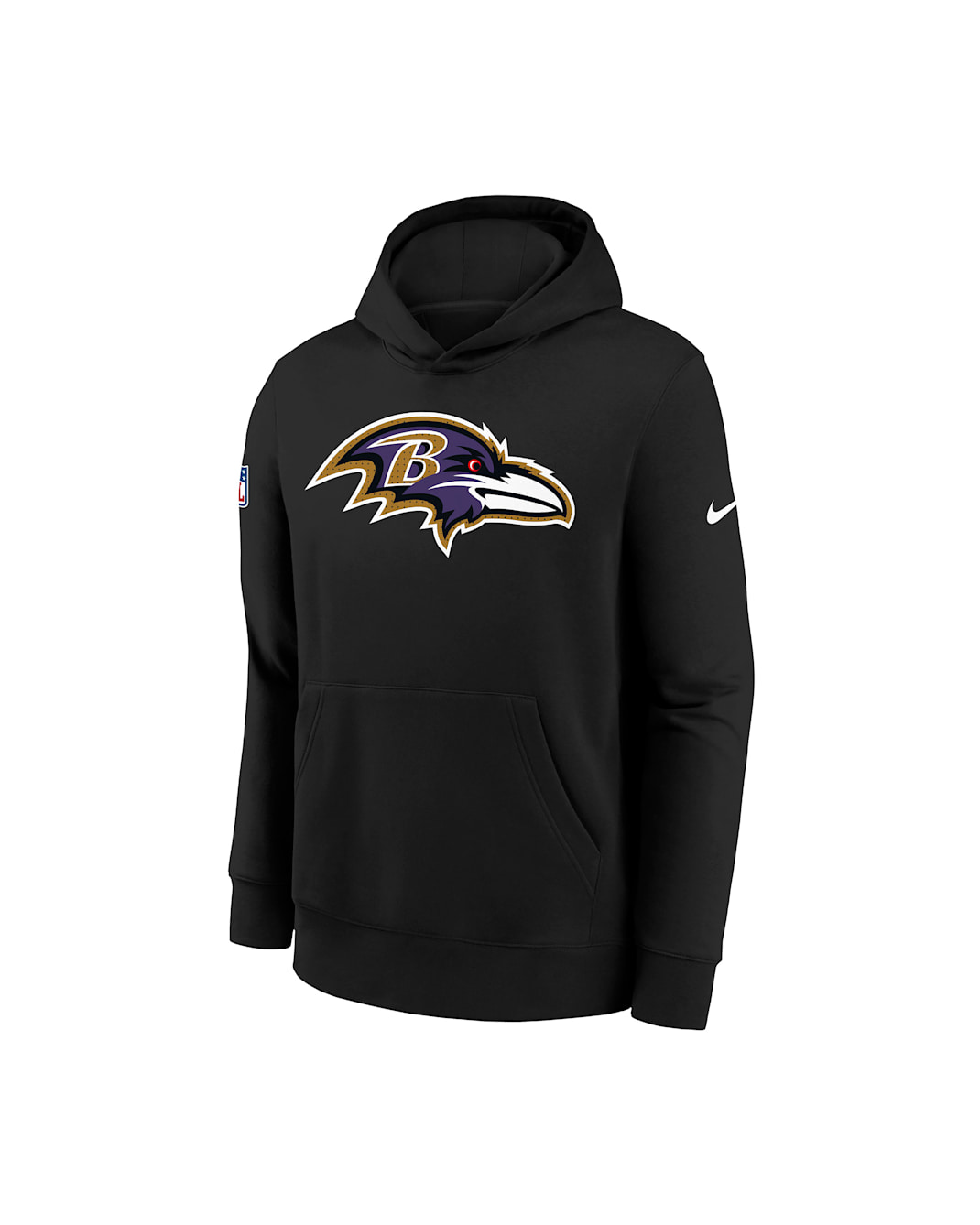 Baltimore Ravens Sideline Club Big Kids' Nike NFL Pullover Hoodie - Black
