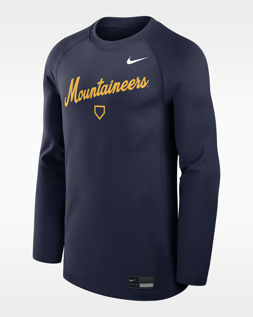 West Virginia Dugout Game Time Men's Nike Dri-FIT College Long-Sleeve T-Shirt - Navy