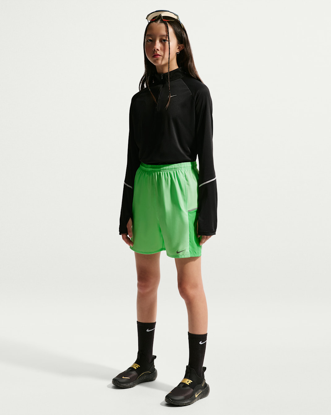 Träningsshorts Nike Miler Dri-FIT för ungdom - Illusion Green/Light Green Spark