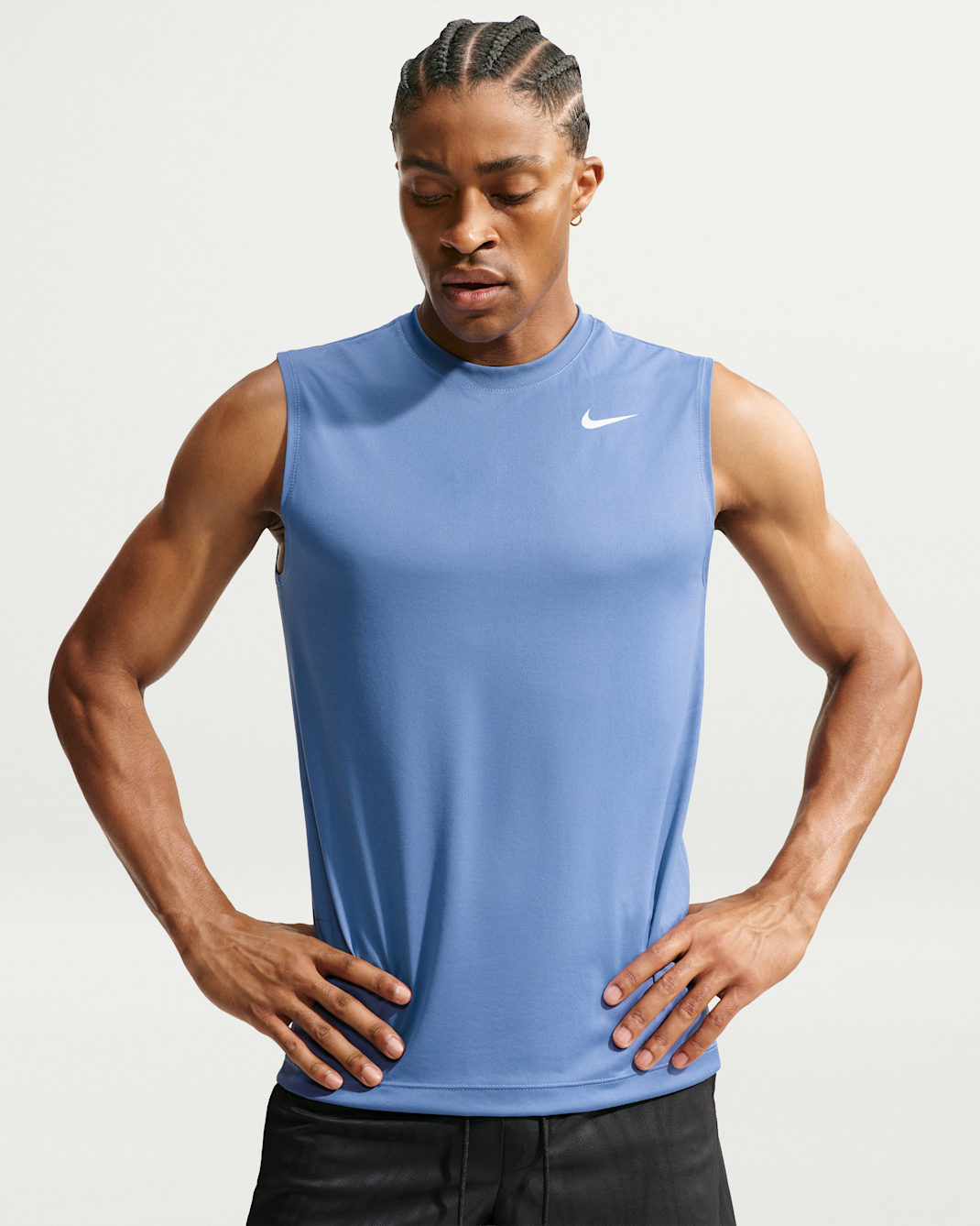 Playera Fitness sin mangas para hombre Nike Dri-FIT Legend - Tormenta índigo/Blanco