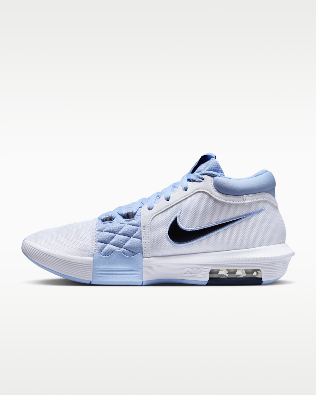 Tenis de básquetbol LeBron Witness VIII - Blanco/Aluminio/Trueno azul