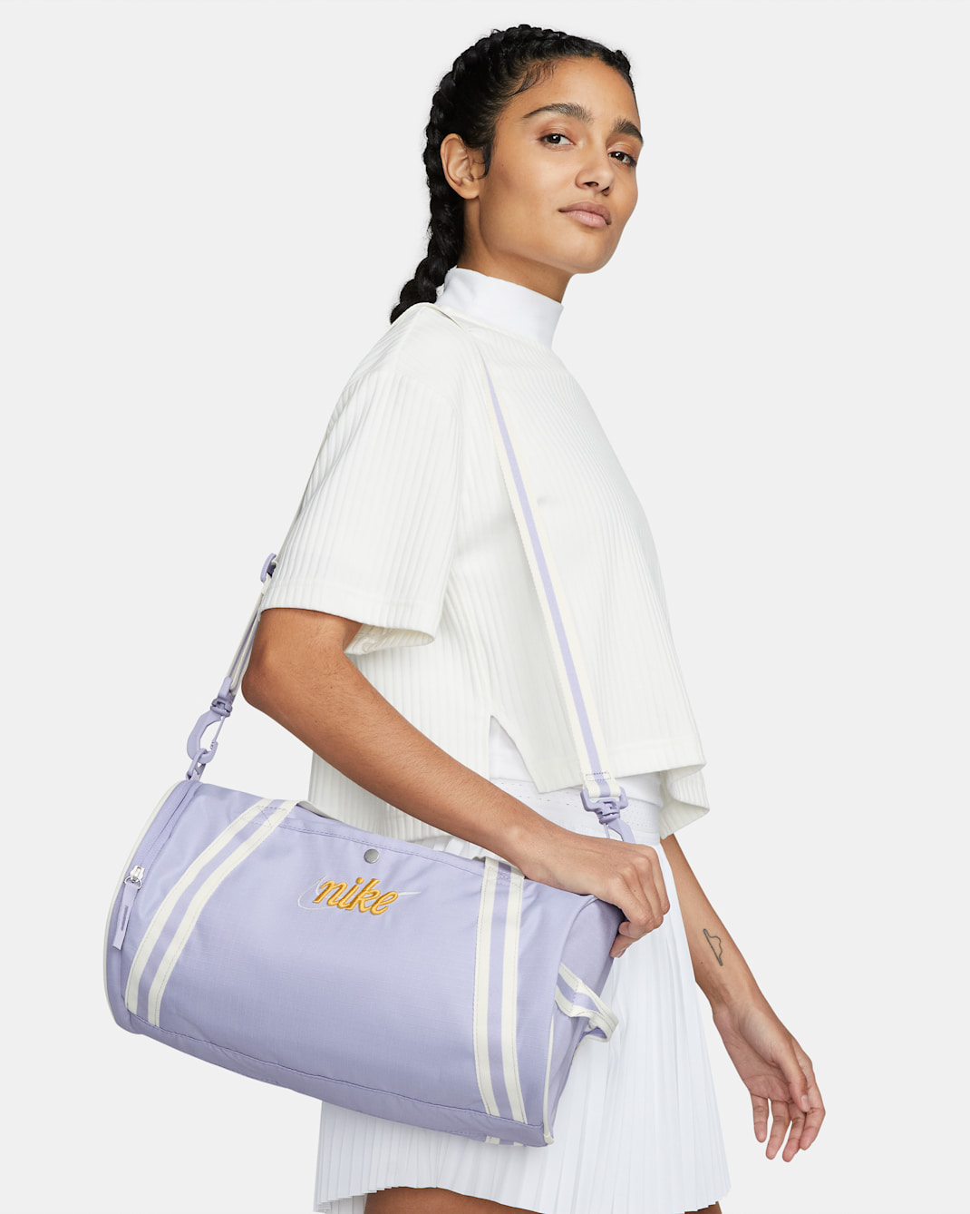 Nike Heritage Retro Duffel Bag (13L) - Oxygen Purple/Sail/Topaz Gold