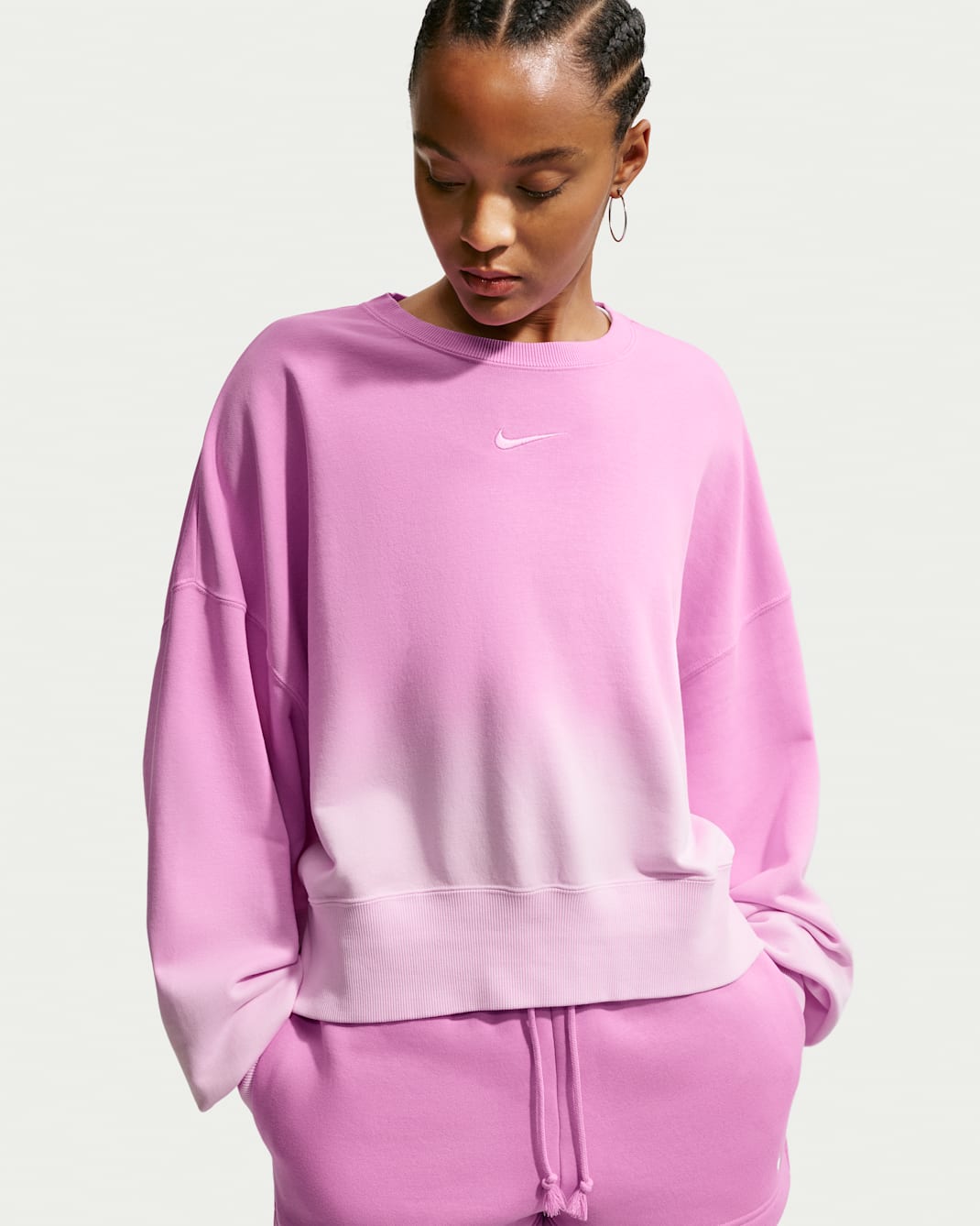 Nike Sportswear Phoenix Fleece Women's Oversized Crew-Neck Sweatshirt - Pink Foam/Light Magenta/Light Magenta