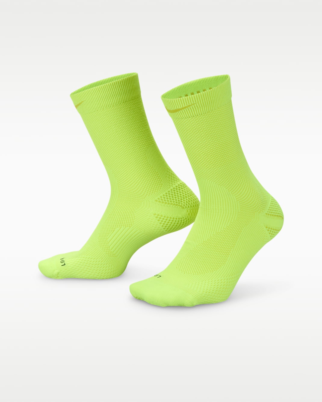 Nike Running Lightweight Crew Socks (1 Pair) - Volt/Bright Cactus/Black/Bright Cactus