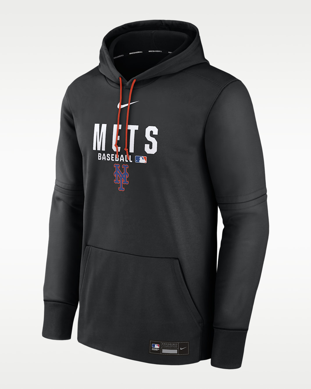 Sudadera con gorro sin cierre Nike Therma de la MLB para hombre New York Mets Authentic Collection - Negro
