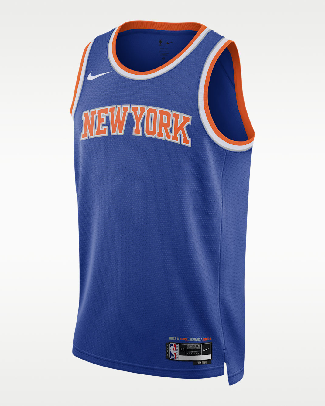 New York Knicks Icon Edition Men's Nike Dri-FIT NBA Swingman Jersey - Rush Blue/White
