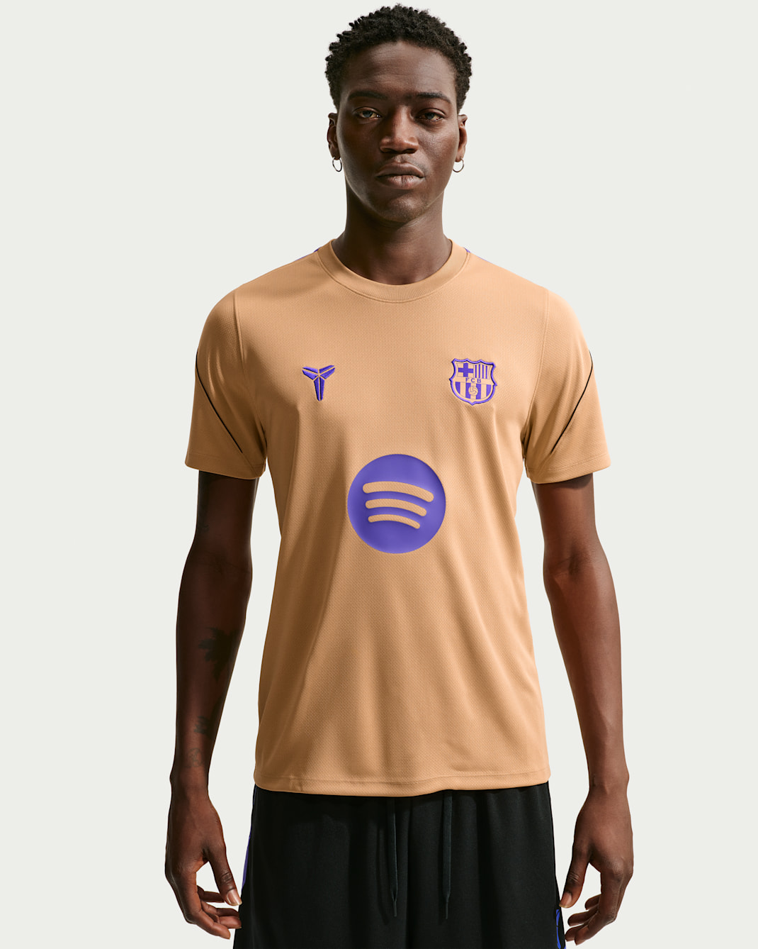 FC Barcelona Strike Away Men's Kobe Dri-FIT Football Short-Sleeve Top - Elemental Gold/Black/Field Purple/Field Purple