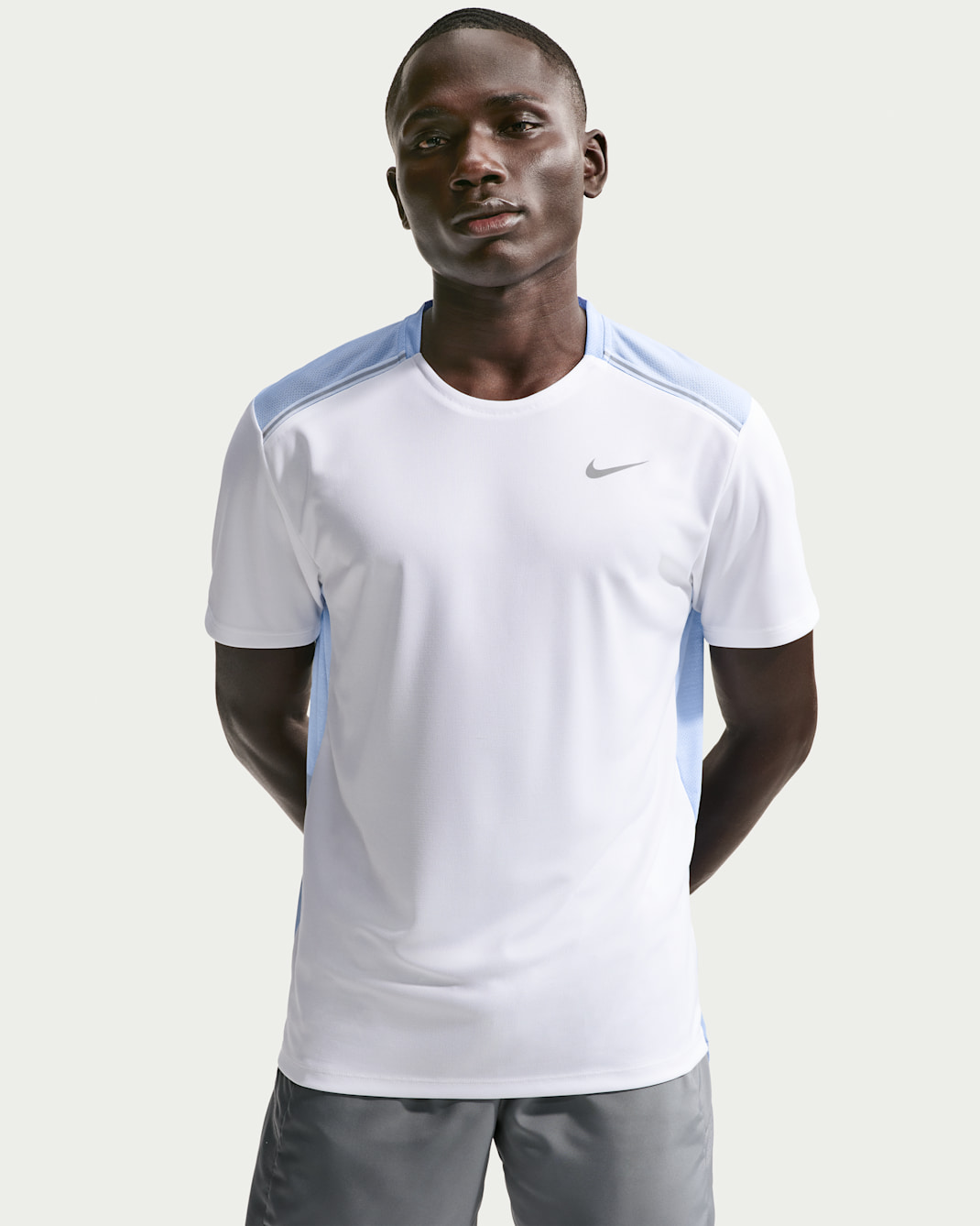 Nike Miler Men's Dri-FIT Short-Sleeve T-Shirt - White/Cobalt Bliss