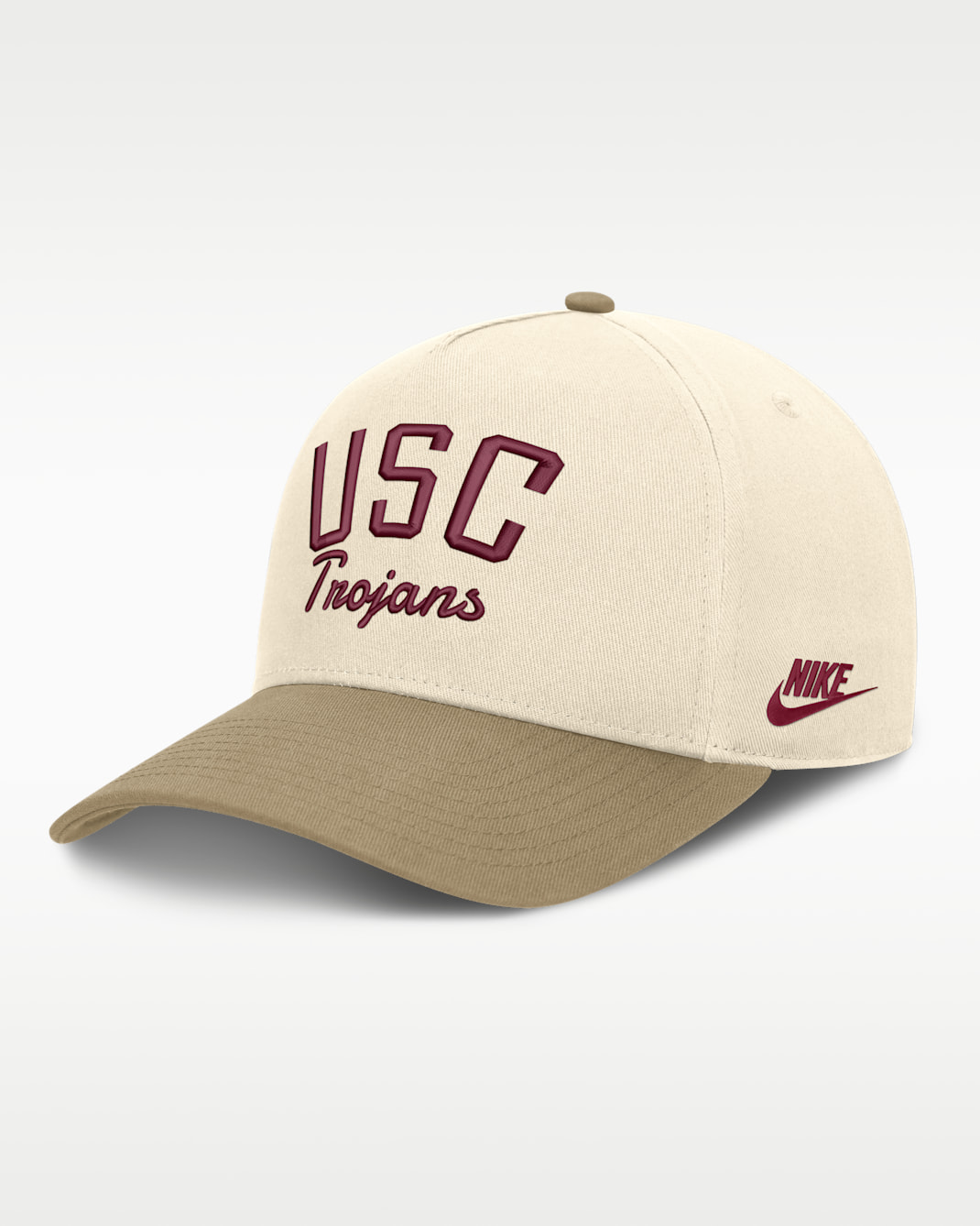 Gorra universitaria Nike ajustable y con estructura A-Frame para hombre USC Legacy Rise - Natural/Classic Beige