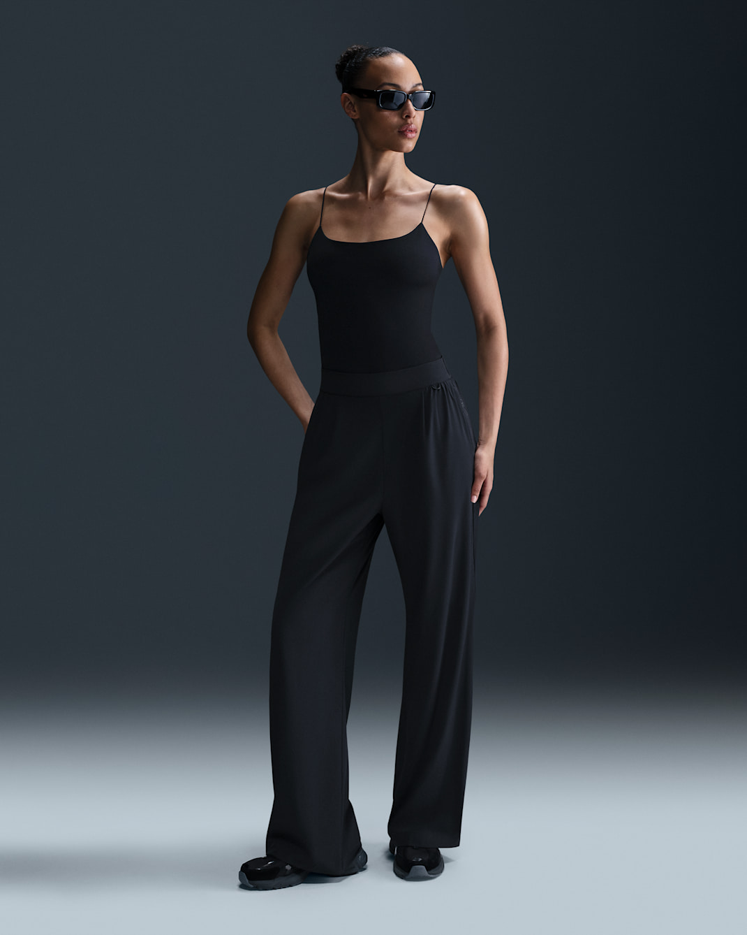 Nike 24.7 PerfectStretch Women's Dri-FIT High-Waisted Loose Wide-Leg Pants - Black/Dark Smoke Grey