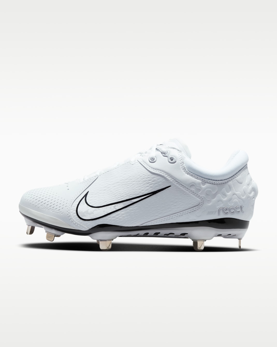 Tacos de softball para mujer Nike Hyperdiamond 4 Elite - Blanco/Platino puro/Negro