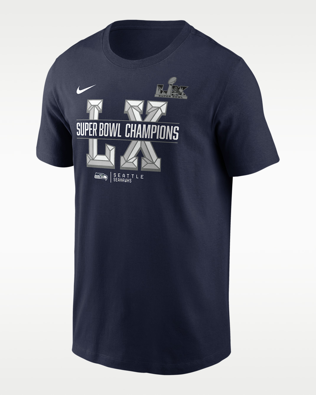 Playera Nike de la NFL para hombre Seattle Seahawks Super Bowl LX Champions Sacrifice - Azul marino universitario