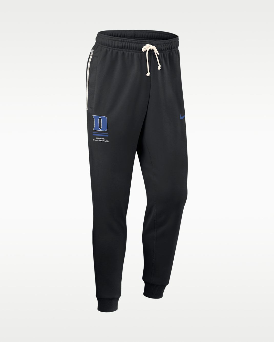 Pants universitarios Nike Dri-FIT entallados para hombre Duke Sideline Standard Issue - Negro