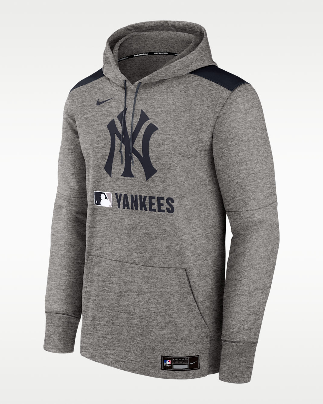 Sudadera con gorro sin cierre Nike Therma de la MLB para hombre New York Yankees Authentic Collection - Carbón jaspeado