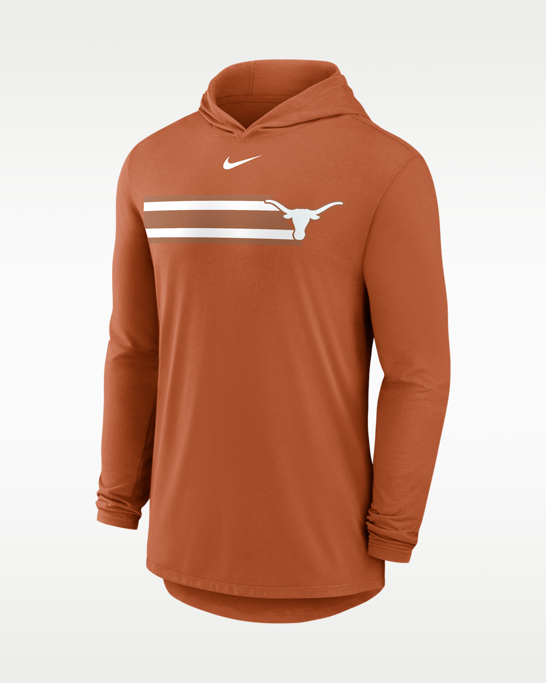 Playera con gorro de manga larga universitaria Nike Dri-FIT para hombre Texas Primetime Pattern - Naranja quemado