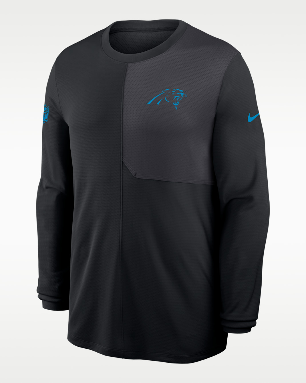 Carolina Panthers Sideline Coach Men's Nike Dri-FIT NFL Long-Sleeve Top - Black
