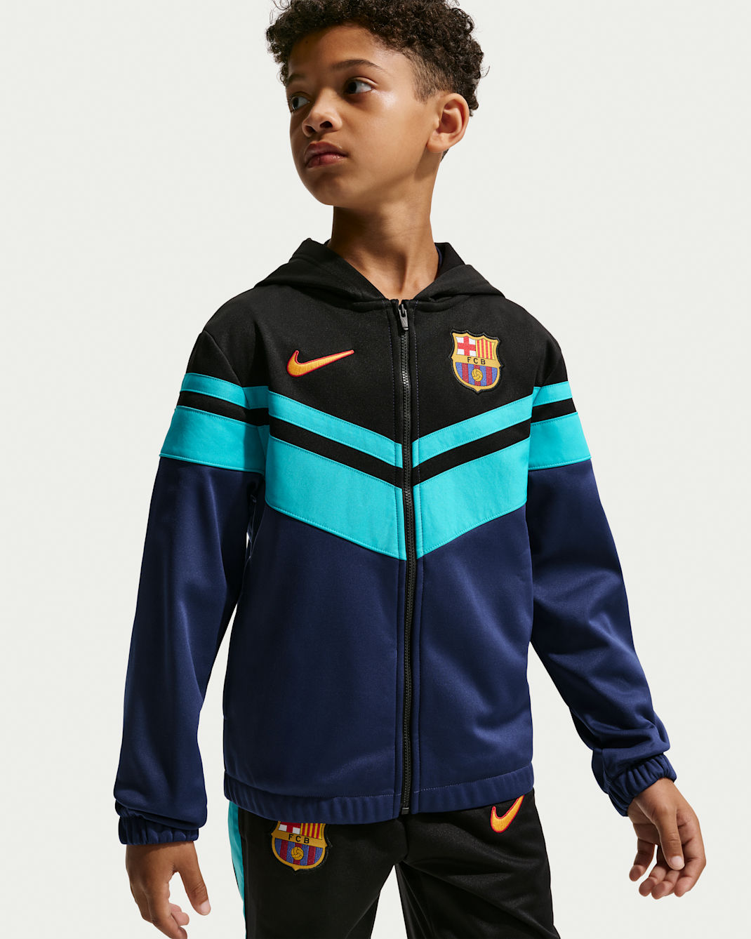FC Barcelona Third Big Kids' Nike Dri-FIT Soccer Hooded Tracksuit