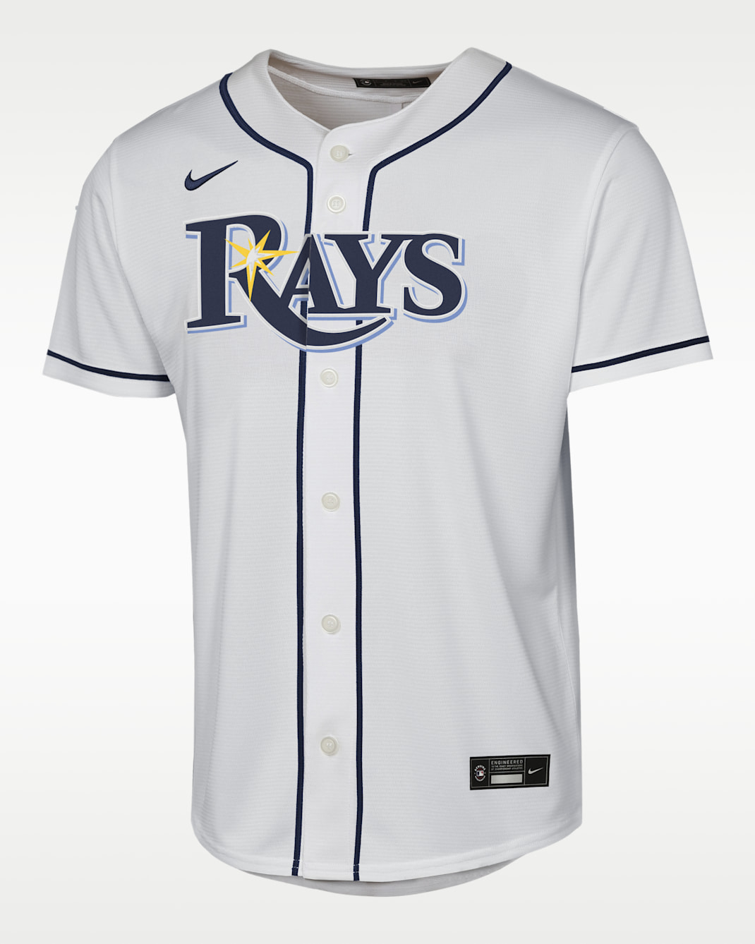Junior Caminero Tampa Bay Rays Baseline Big Kids' Nike MLB Home Replica Jersey - White/Blue/Yellow