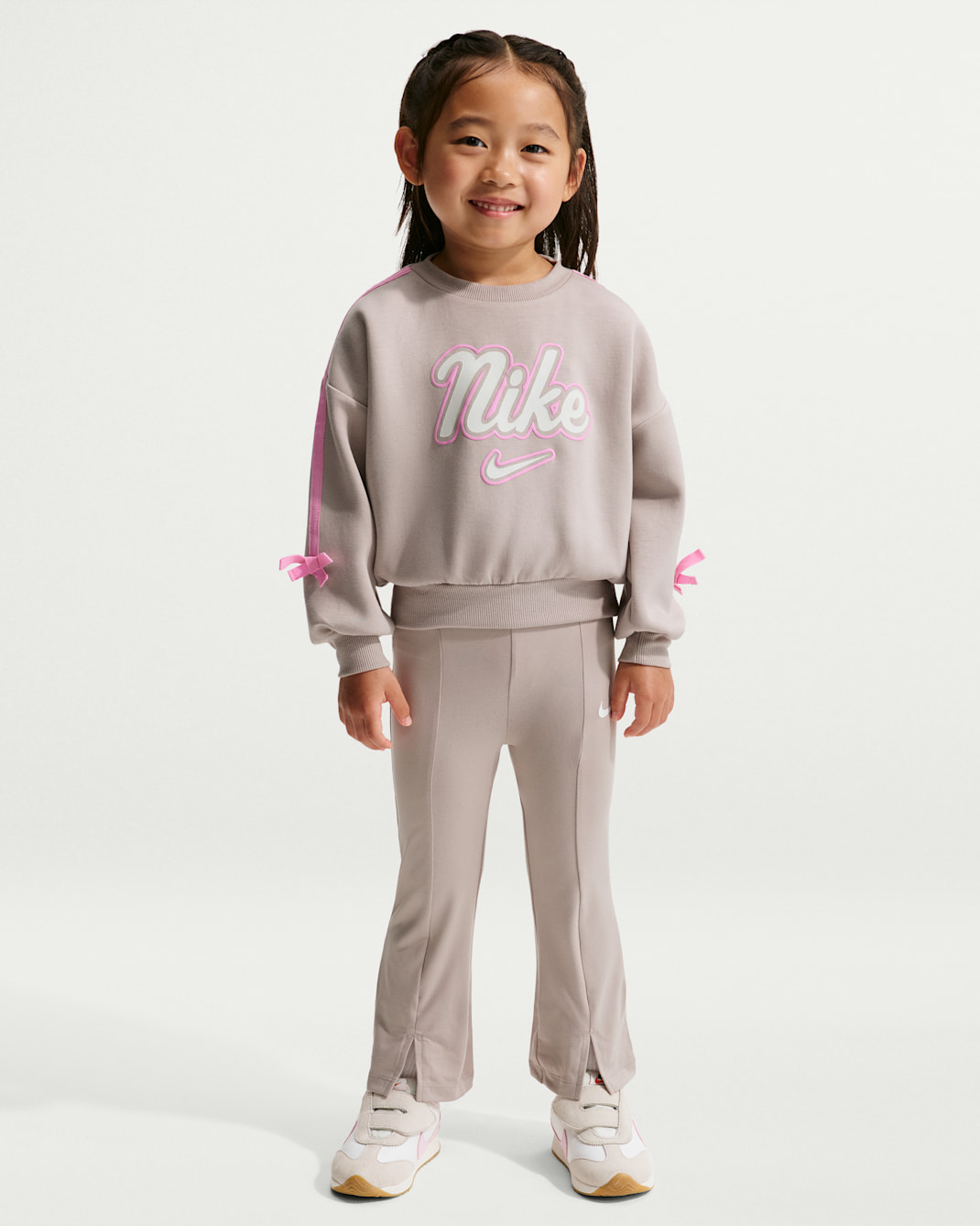 Nike Toddler Juxta-Girl 2-Piece Bow Stripe Set - Moon Particle
