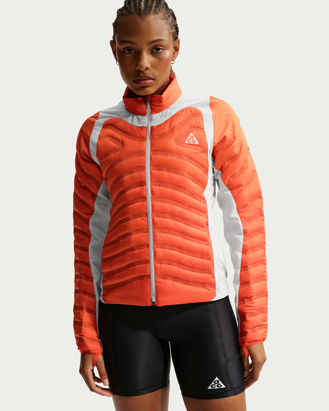 Nike ACG 'Lava Loft' Women's Therma-FIT Trail Running Jacket - Safety Orange/Light Orewood Brown/Cream II/Summit White