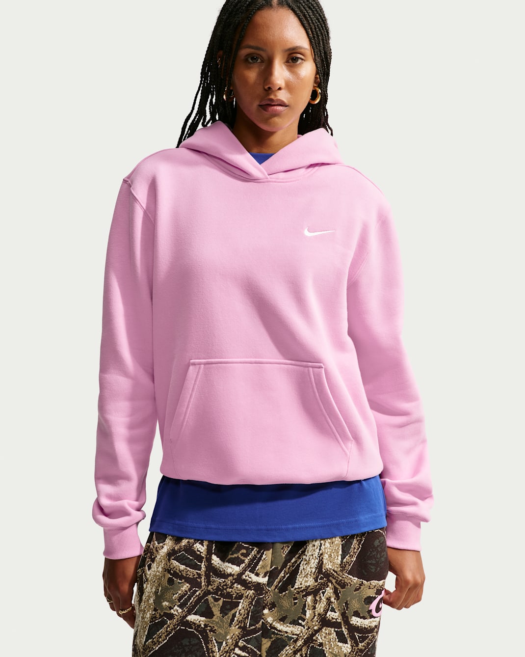 Nike Studio Fleece Medium Weight Women's Pullover Hoodie - Pink Rise/Sail