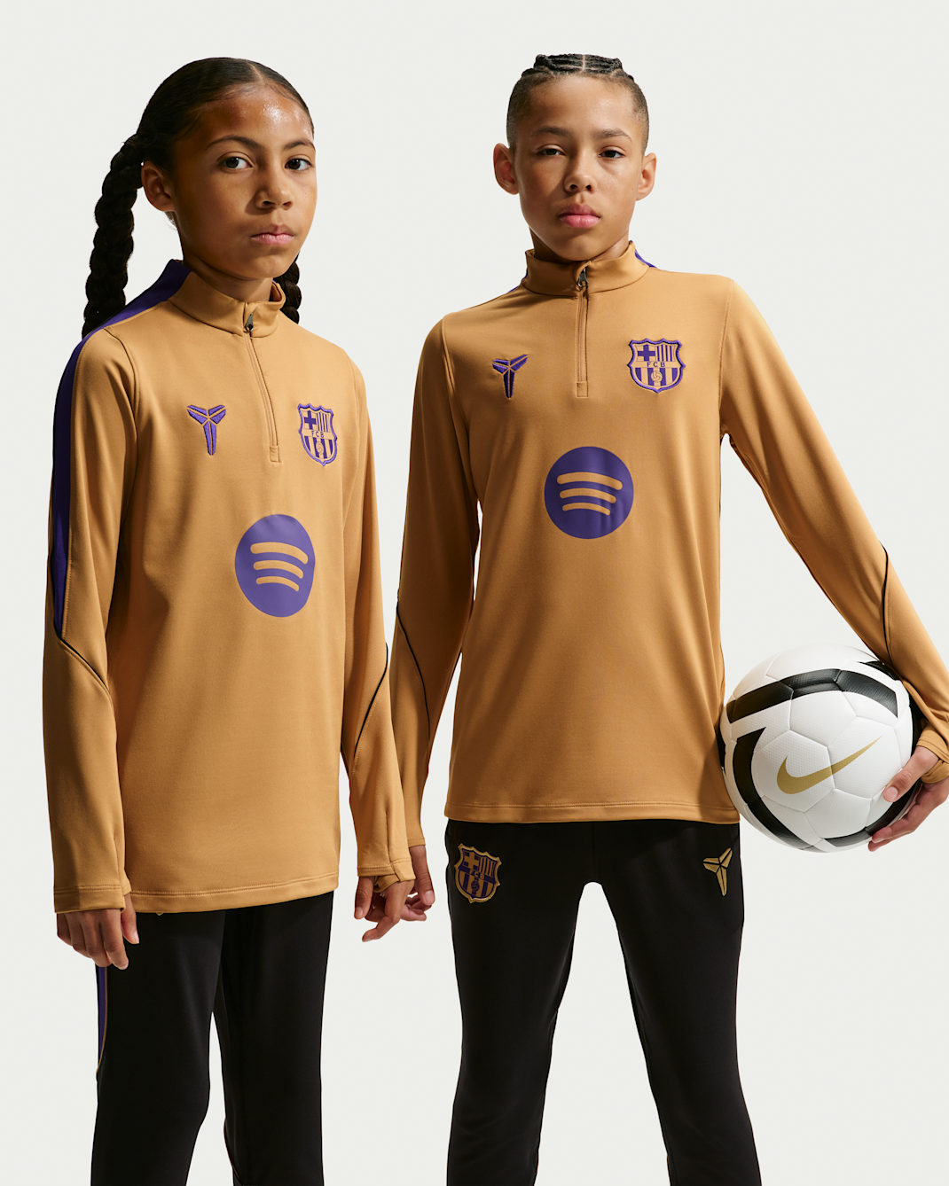 FC Barcelona Strike Kobe Dri-FIT strikket treningsoverdelen til store barn (bortedrakt) - Elemental Gold/Field Purple/Field Purple