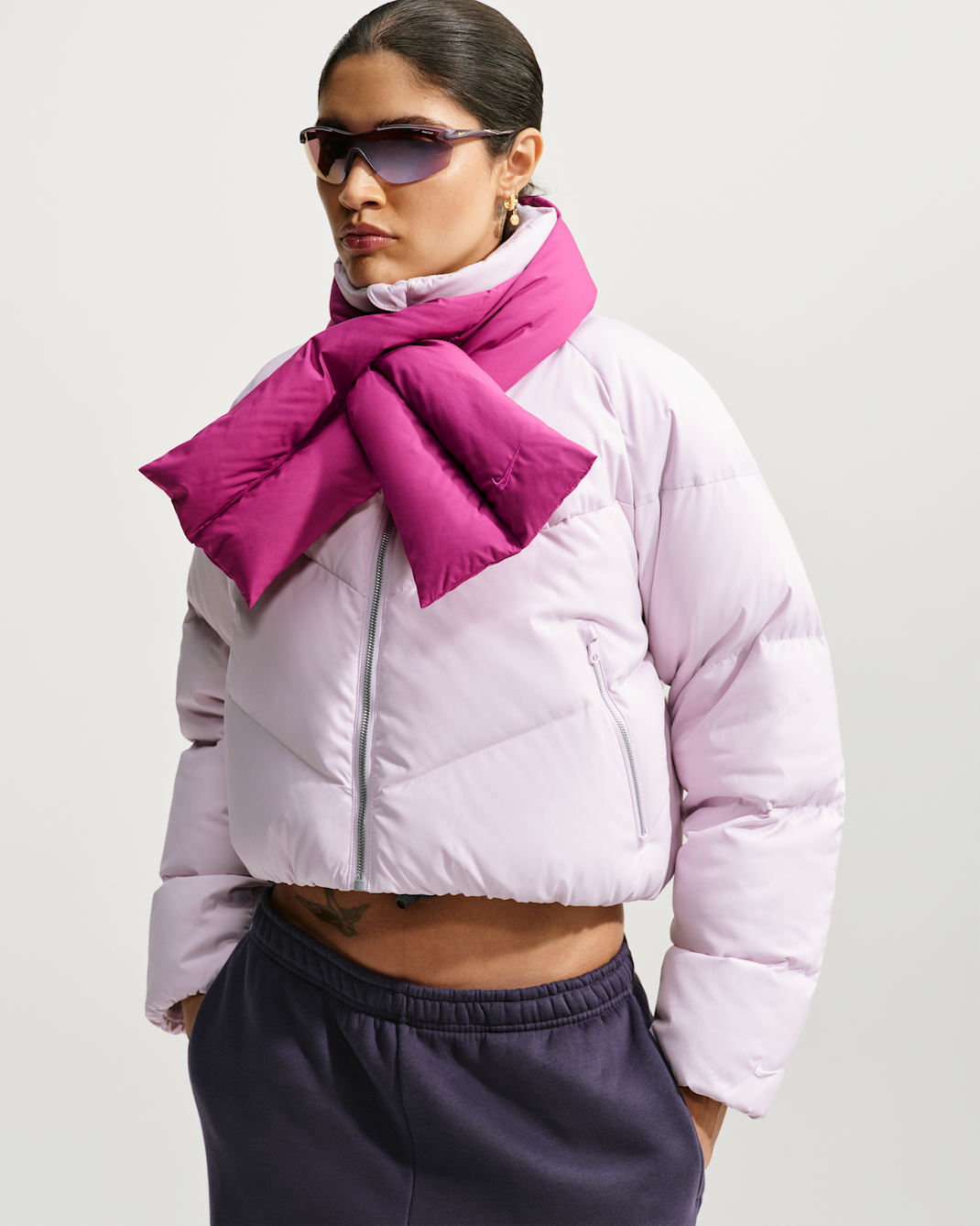 Nike Sportswear Windpuffer Women's Loose Storm-FIT Down Jacket - Bleached Lilac/True Berry/Bleached Lilac