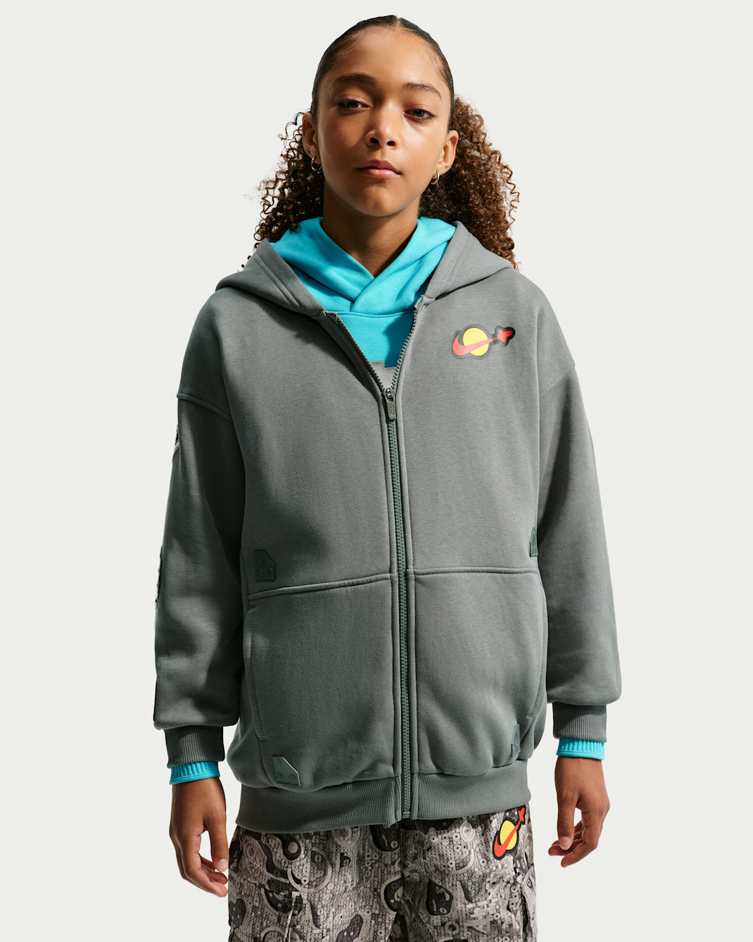 Nike Basketball x LEGO® Collection Full-Zip Hoodie - Smoke Grey/Gamma Blue/Smoke Grey