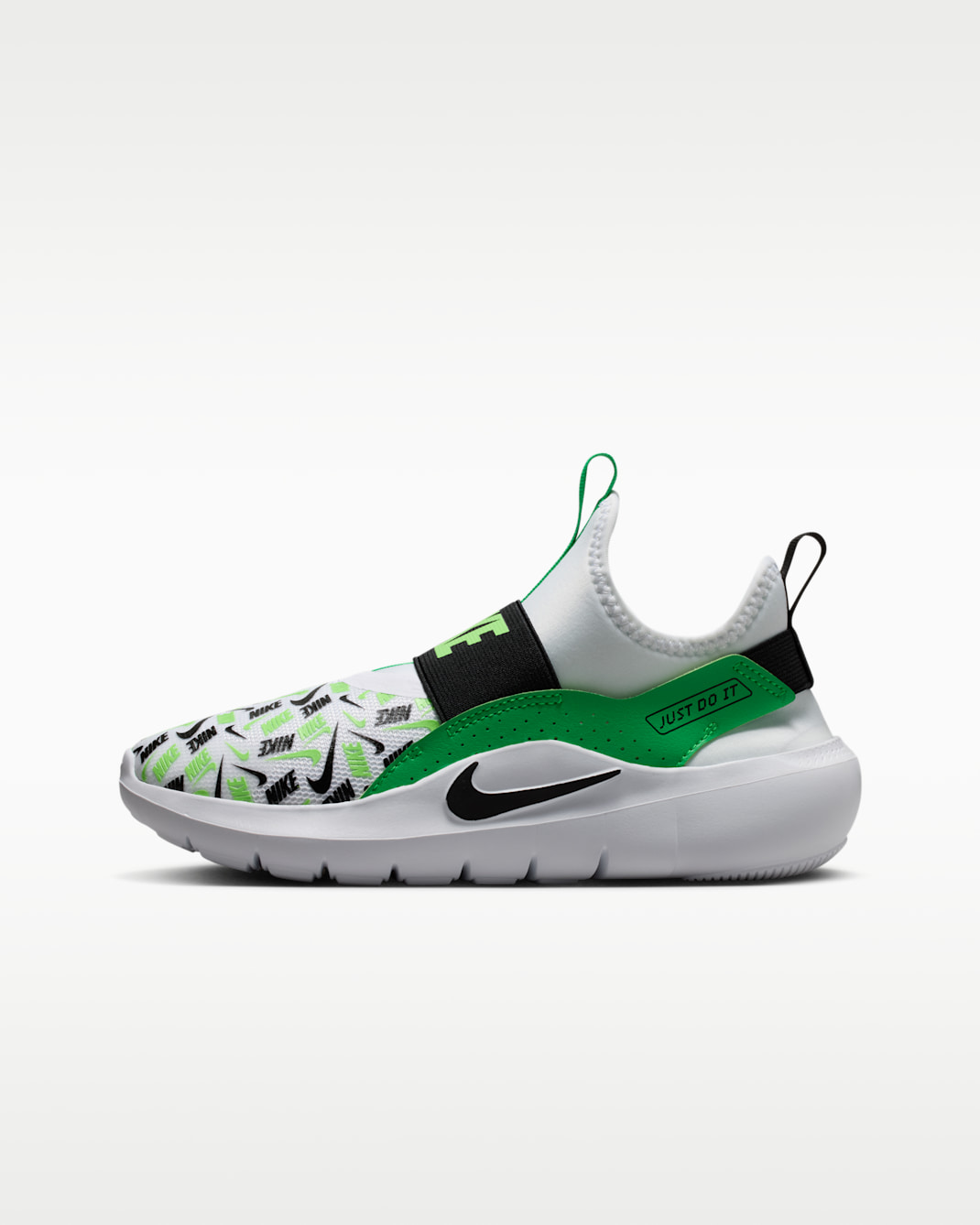 Nike Flex Runner 4 Older Kids' Shoes - White/Green Spark/Illusion Green/Black
