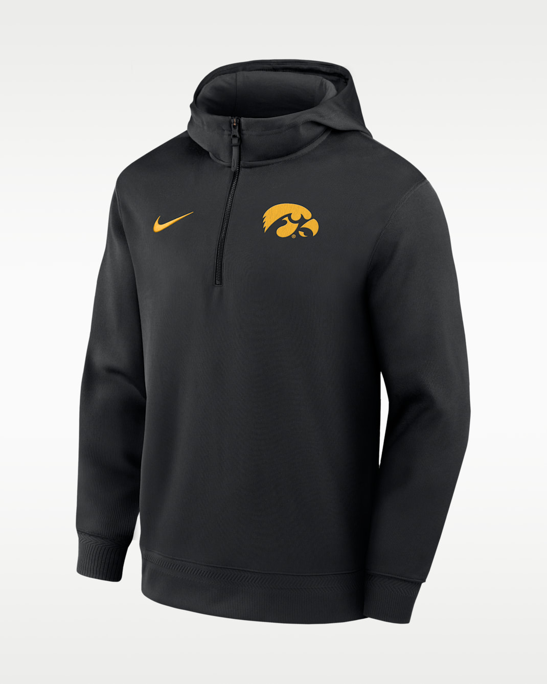 Iowa Coaches Premium Men's Nike Dri-FIT College 1/4-Zip Hoodie - Black
