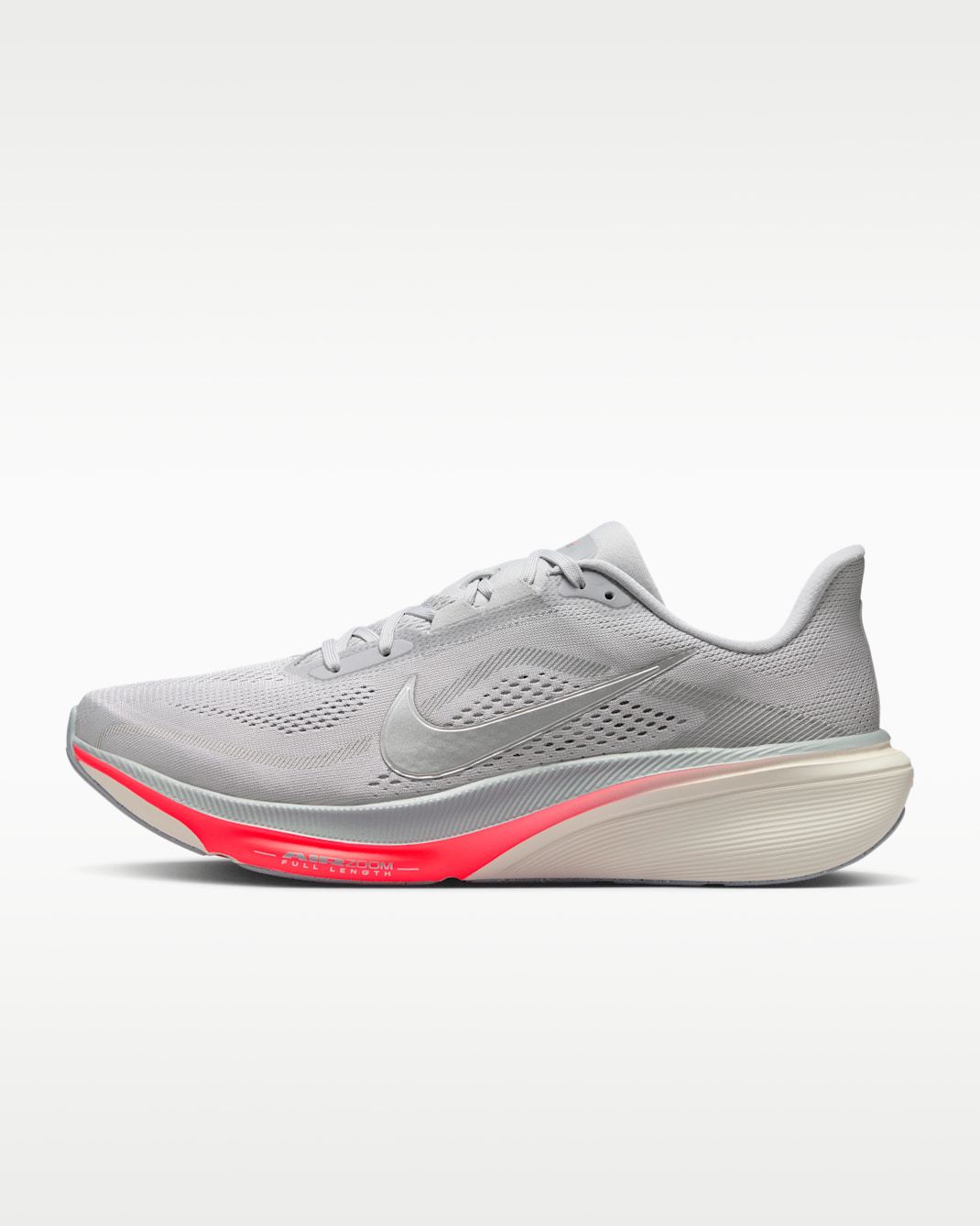 Nike Pegasus 42 Men's Road Running Shoes - Wolf Grey/Photon Dust/Flash Crimson/Metallic Silver