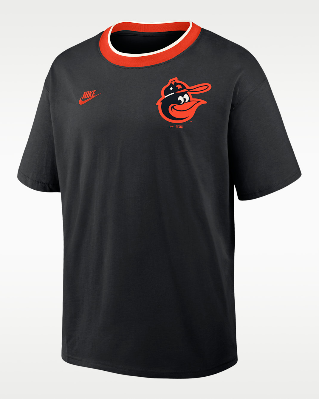 Baltimore Orioles Cooperstown Ringer Men's Nike MLB T-Shirt - Black/Orange